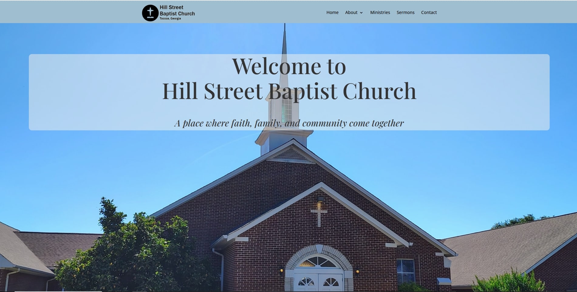 Hill Street Baptist Church Website Screenshot