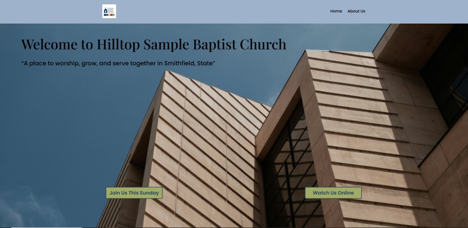 Sample Larger Church Website - 5-page